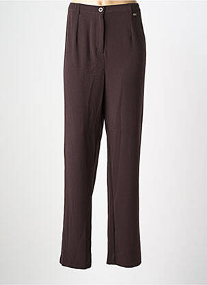 Pantalon droit taille élastique taille normale marron LEWINGER femme