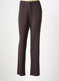 Pantalon droit tissage crêpe taille normale marron QUATTRO femme