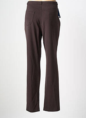 Pantalon droit tissage crêpe taille normale marron QUATTRO femme