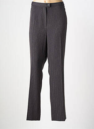 Pantalon droit fermeture zippée sous rabat boutonné taille normale gris QUATTRO femme