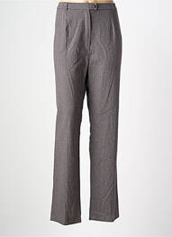 Pantalon droit fermeture zippée sous rabat boutonné gris QUATTRO femme