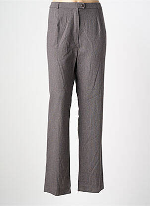Pantalon droit fermeture zippée sous rabat boutonné gris QUATTRO femme