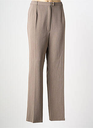 Pantalon droit taille à pinces taille haute marron QUATTRO femme