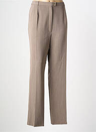Pantalon droit taille à pinces taille haute marron QUATTRO femme