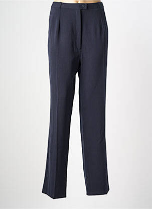 Pantalon droit taille à pinces taille haute bleu QUATTRO femme