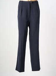 Pantalon droit taille à pinces taille haute bleu QUATTRO femme