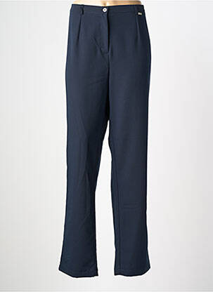 Pantalon droit taille à pinces taille normale bleu LEWINGER femme