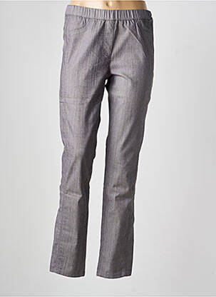 Pantalon slim taille élastique taille normale gris FRANK WALDER femme