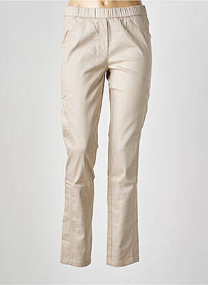 Pantalon slim taille élastique taille normale beige FRANK WALDER femme