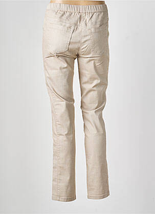 Pantalon slim taille élastique taille normale beige FRANK WALDER femme