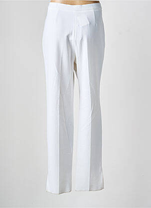 Pantalon droit taille à pinces taille haute blanc KARTING femme