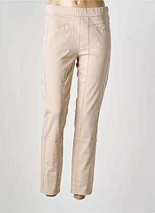 Pantalon slim taille élastique taille normale beige FRANK WALDER femme