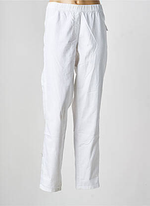 Pantalon slim taille élastique taille normale blanc FRANK WALDER femme