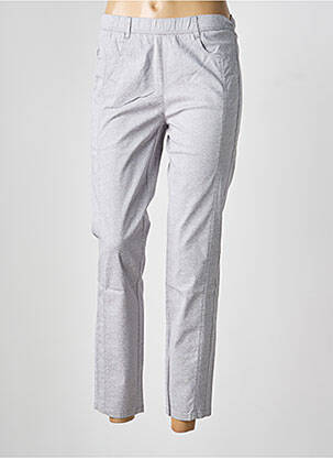 Pantalon slim taille élastique taille normale gris FRANK WALDER femme