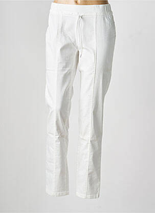 Pantalon slim taille élastique taille normale blanc FRANK WALDER femme