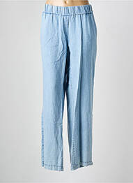 Pantalon large tissage popeline taille normale bleu TONI femme