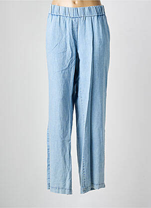 Pantalon large tissage popeline taille normale bleu TONI femme