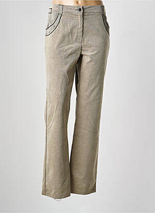 Pantalon droit fermeture zippée sous rabat boutonné taille normale gris PAUSE CAFE femme