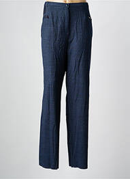 Pantalon droit fermeture zippée sous rabat boutonné taille normale bleu PAUPORTÉ femme