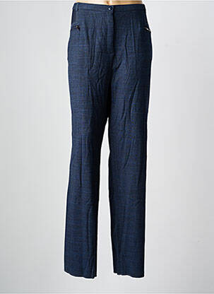 Pantalon droit fermeture zippée sous rabat boutonné taille normale bleu PAUPORTÉ femme