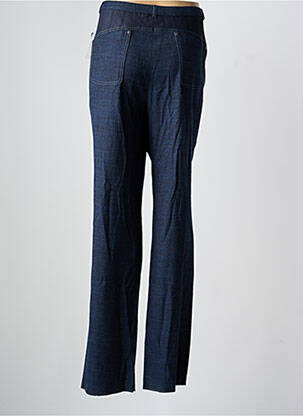 Pantalon droit fermeture zippée sous rabat boutonné taille normale bleu PAUPORTÉ femme
