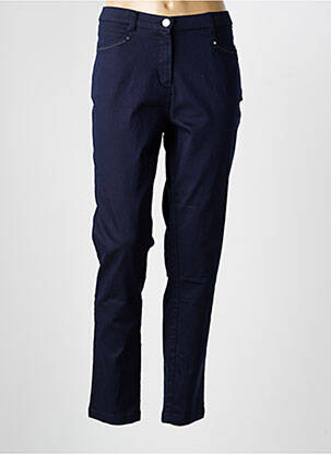 Pantalon slim tissage popeline taille normale bleu CHRISTINE LAURE femme