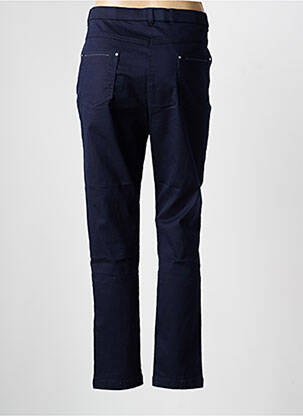 Pantalon slim tissage popeline taille normale bleu CHRISTINE LAURE femme