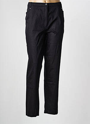 Pantalon slim tissage popeline taille normale noir CHRISTINE LAURE femme