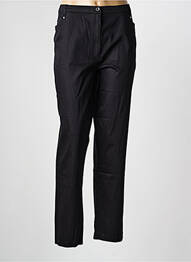 Pantalon slim tissage popeline taille normale noir CHRISTINE LAURE femme