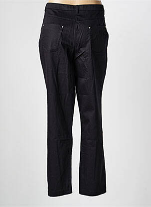 Pantalon slim tissage popeline taille normale noir CHRISTINE LAURE femme