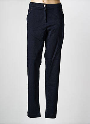 Pantalon slim tissage popeline taille normale noir CHRISTINE LAURE femme