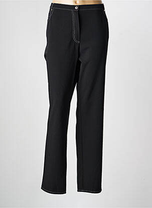 Pantalon droit fermeture zippée sous rabat boutonné taille normale noir QUATTRO femme