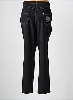 Pantalon droit fermeture zippée sous rabat boutonné taille normale noir QUATTRO femme