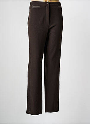 Pantalon droit tissage crêpe taille normale marron QUATTRO femme