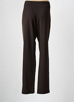 Pantalon droit fermeture zippée sous rabat boutonné taille normale marron QUATTRO femme