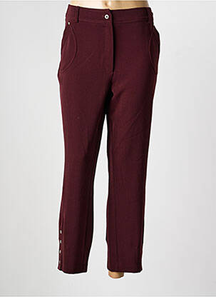 Pantalon 7/8 fermeture zippée sous rabat boutonné taille normale rouge QUATTRO femme