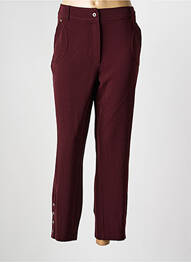 Pantalon 7/8 fermeture zippée sous rabat boutonné taille normale rouge QUATTRO femme