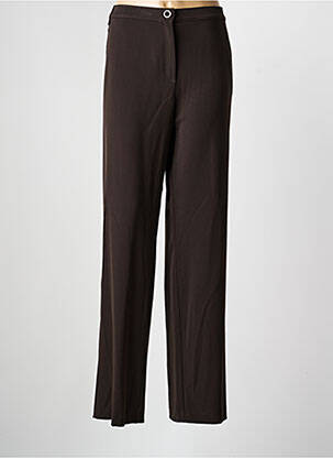 Pantalon droit tissage crêpe taille normale marron LEWINGER femme