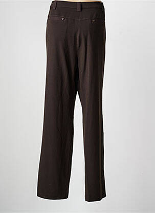Pantalon droit tissage crêpe taille normale marron LEWINGER femme
