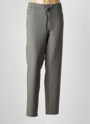 Pantalon droit taille élastique taille normale vert FRANK WALDER femme