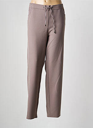 Pantalon droit taille élastique taille normale marron FRANK WALDER femme