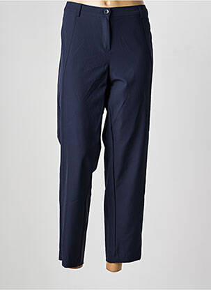 Pantalon 7/8 fermeture zippée sous rabat boutonné taille normale bleu FRANK WALDER femme