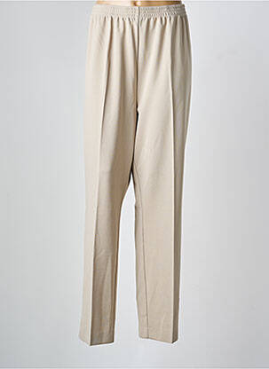 Pantalon droit tissage crêpe taille normale beige FINNKARELIA femme