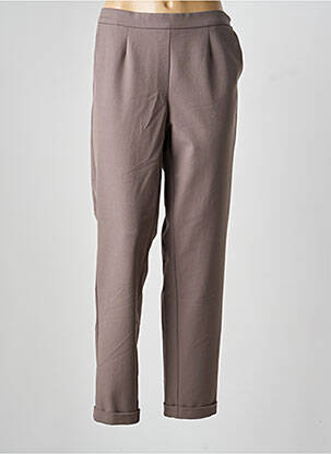 Pantalon slim taille élastique taille normale marron FRANK WALDER femme