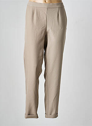 Pantalon slim taille élastique taille normale beige fonce FRANK WALDER femme