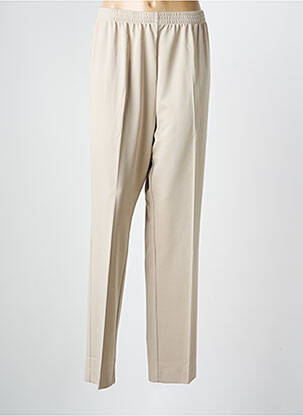 Pantalon droit tissage crêpe taille normale beige FINNKARELIA femme