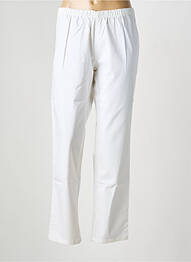 Pantalon droit tissage popeline taille normale blanc KATMAI femme