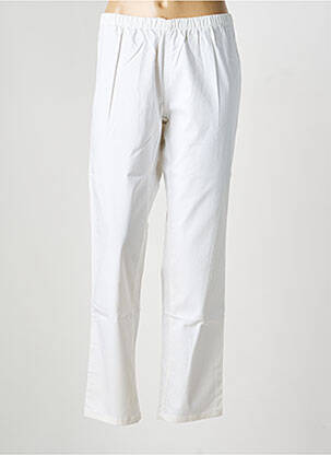 Pantalon droit tissage popeline taille normale blanc KATMAI femme