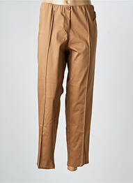 Pantalon 7/8 stretch taille basse marron FRANK WALDER femme