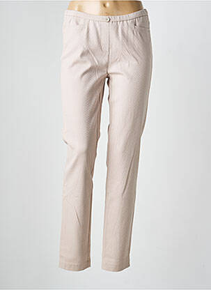 Pantalon slim taille élastique taille normale beige FRANK WALDER femme